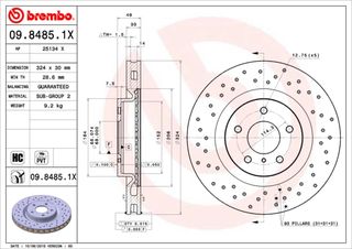 XR ΔΙΣΚΟΙ ΦΡΕΝ.ΕΜ.NISSAN 350Z ΚΑΙΝ. BREMBO 0984851X NISSAN 350