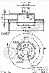 ΔΙΣΚΟΙ ΦΡΕΝ.ΕΜ MB S420 (W140) ΚΑΙΝ. BREMBO 09872610 MERCEDES-BENZ S-CLASS