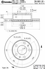 ΔΙΣΚΟΙ ΦΡ.ΕΜ.DUCATO 244 11-15 ΚΑΙΝ. BREMBO 09893120 CITROEN JUMPER FIAT DUCATO PEUGEOT BOXER