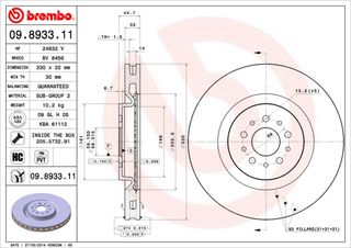 ΔΙΣΚΟΙ ΦΡΕΝ.ΕΜ.A147/156 GTA03- ΚΑΙΝ. BREMBO 09893311 ALFA ROMEO 147 ALFA ROMEO 156 ALFA ROMEO GT ALFA ROMEO GTV ALFA ROMEO SPIDER