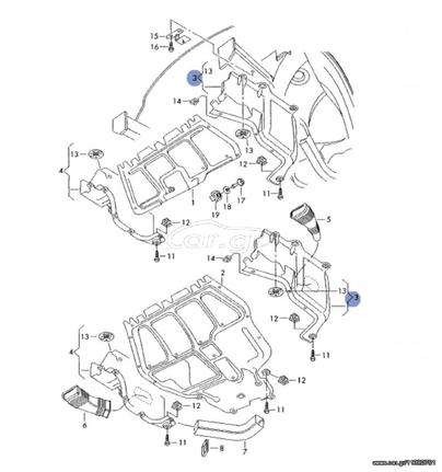 Πλαστικό κάλλυμα μηχανής κάτω αριστερό (ΚΑΙΝΟΥΡΓΙΟ) . SEAT . (No 3 στο τεχνικό σχέδιο)