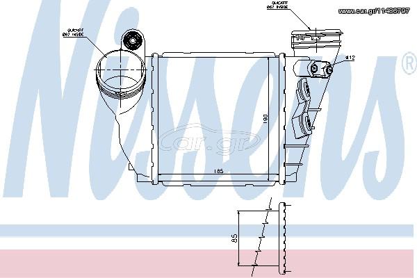 INTERCOOLER VW-GOLF IV  97- ΚΑΙΝ. NISSENS 96487 AUDI A3 SEAT LEON SEAT TOLEDO SKODA OCTAVIA VW BORA VW GOLF