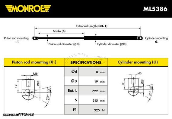 ΑΜΟΡΤ.ΠΑΓΚΑΖ.AUDI A4 ΚΑΙΝ. MONROE ML5386 AUDI A4 SEAT EXEO