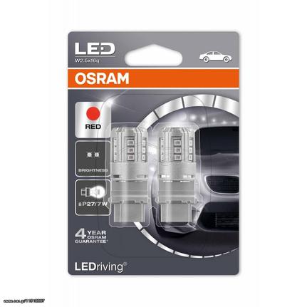 Osram Σετ 2 Led Διπολικη Κοκκινη 3 W 12V W2.5x16q P27/7W 3547R-02B