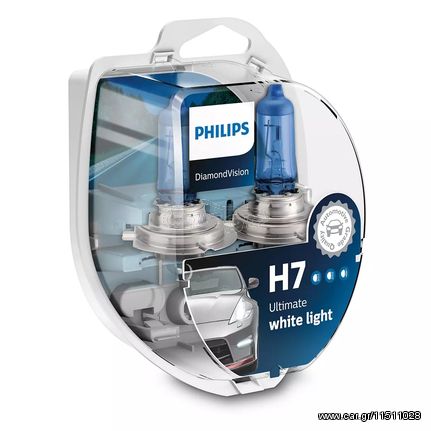 Philips H7 Σετ 12V 55W Diamond Vision 5000K 12972DVS2