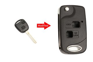 Μετατροπή Flip Σε Νέο Κέλυφος Κλειδιού Για Toyota Yaris Carina Corolla Avensis Με 2 Κουμπιά & Λάμα TOY43