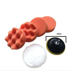 Σετ Βαση Με Σφουγγαρια Γυαλισματος 15cm Για Οικιακο Τρυπανι