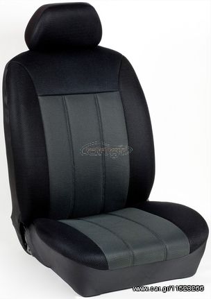 (R8-R4) Πλήρες Σετ Καλύμματα Καθισμάτων Αυτοκινήτου Τρυπητά Αεριζόμενα R' Χρώματος Γκρί-Μαύρο | Pancarshop