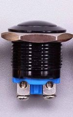 Διακόπτης αλουμινίου START BUTTON 16mm 12-24V(πομπέ κεφάλι) Μαύρο χρώμα...SoundStreet...