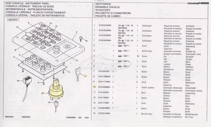 TEREX -  FERMEC MAIN SWITCH ELECTRIC ASSY - TEREX - FERMΕC  ΚΕΝΤΡΙΚΟΣ ΔΙΑΚΟΠΤΗΣ ΜΙΖΑΣ ΕΚΚΙΝΗΣΗΣ ΦΟΡΤΩΤΗ-ΕΚΣΚΑΦΕΑ