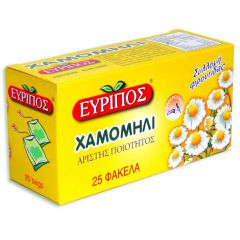 Χαμομήλι Εύριπος 25 φάκελα 0.87oz Φυσικό Χαλαρωτικό Τσάι Άριστης Ποιότητος