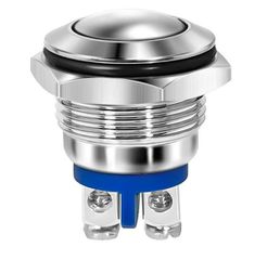 Διακόπτης αλουμινίου START BUTTON 16mm 12-24V(πομπέ κεφάλι) Ασημί χρώμα..SoundStreet...