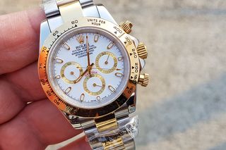 rolex daytona λευκό αντιγραφο χρυσο ατσαλι replica