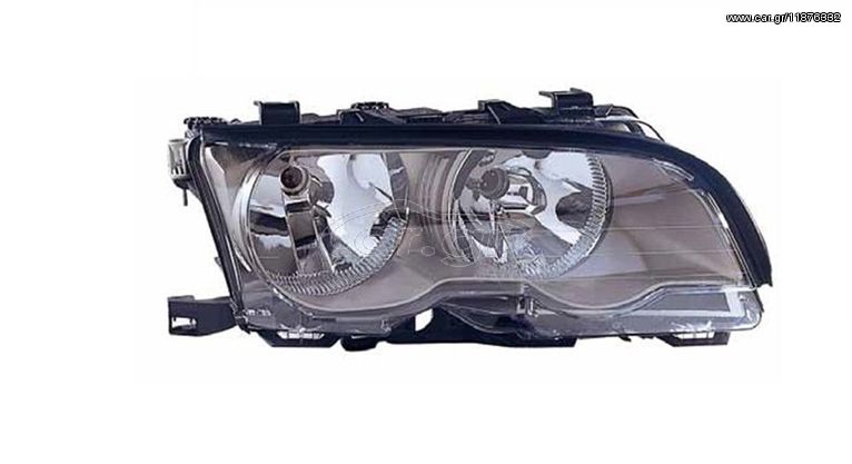 Φανάρι Εμπρός Δεξιό Μαύρο 01-03 για BMW 3 Series (1999 - 2003) (E46) (1999 - 2003) Coupe - 2dr , (1999 - 2003) Cabrio 2dr Ημιτασιόν | Kiparissis - The King Of Parts