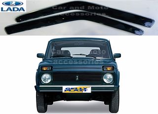 Ανεμοθραύστες Lada Niva 1999-2014 2Πορτό Χωρίς Φινιστρίνι Με Καθρέπτες Στην Πόρτα Gelly Plast 