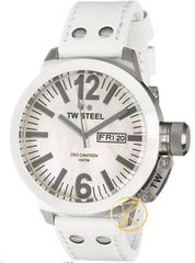 TW STEEL Ceo Collection Large White Leather Strap CE1038