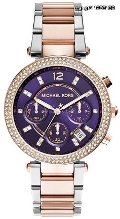 Michael Kors Women's Watch Chronograph  Purple Dial MK6108