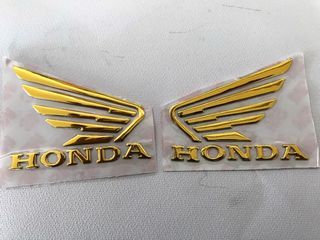 Honda 3D Σιλικονούχα Αυτοκόλλητα χρωμίου Χρυσά Εμβλήματα ντεπόζιτου!!! 55mm x 45mm
