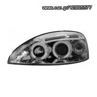 Φανάρια DECTANE Angel Eyes Opel Corsa C 01-06 (Χρώμιο) Λάμπες H1, Φλας, Με διπλό Δαχτυλίδι Angel ..