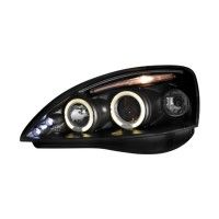 Φανάρια DECTANE Angel Eyes Opel Corsa C 01-06 (Μαύρο) Λάμπες H1, Φλας, Με διπλό Δαχτυλίδι Angel E..