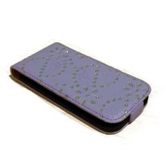 Θήκη κινητού για iphone 4/4s πορτοφόλι με στρασάκια purple