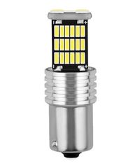 LED Μονοπολική παράκεντρη  P21W  Λευκό φως 12V Κωδικός BAU15s-45 .....SoundStreet...