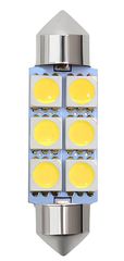 LED Σωληνωτό 36mm με 6 5050 SMD Λευκό φως 12V Κωδικός XF573..SoundStreet....