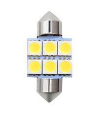 LED Σωληνωτό 36mm με 6 5050 SMD Λευκό φως 12V Κωδικός XF524...SoundStreet....