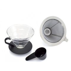 Yama Glass TGD-4 Γυάλινο Dripper με Μεταλλικό Φίλτρο