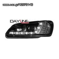 PEUGEOT 106 5/96-03 DAYLINE  Φανάρια DECTANE Dayline Peugeot 106 05.96-03 (Μαύρο), Λάμπες H1, Φλας με LED, Ηλεκτρική ρύθμιση ύψου..