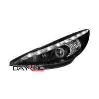 PEUGEOT 207 06+ DAYLINE L Φανάρια DECTANE Dayline Peugeot 207 06+ (Μαύρο), Λάμπες Η1, Φλας με LED, Ηλεκτρική ρύθμιση ύψους.