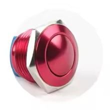 Διακόπτης αλουμινίου START BUTTON 16mm 12-24V(πομπέ κεφάλι) Κόκκινο χρώμα....SoundStreet...