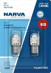 Led Narva BA15s P21W Range Performance 12V κόκκινο Κωδικός 181514100.....SoundStreet.....
