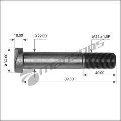 Μπουλόνι Mercedes LK/LN2, Axor 2, MAN M2000 M22x1.5P Ø32 Μήκος 90mm [Τιμή ΜΕ ΦΠΑ]