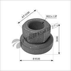 Παξιμάδι Gigant Φουρό M22x1.5P Καρέ 32mm [Τιμή Με ΦΠΑ]