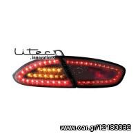 DECTANE Litec Seat Leon 1P1 09+ (Μαύρο) Φλας με LED, Aλαρμ με LED, Στοπ με LED