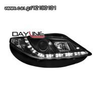 Φανάρια DECTANE Dayline Seat Ibiza 6j 08+ (Μαύρο) Λάμπες Η1/H1, πρόσθετη σκάλα, Ηλεκτρική ρύθμιση