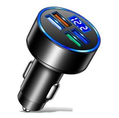 Φορτιστής Fast Charge με 4 USB και βολτόμετρο 12-24V Κωδικός ST332....Sound☆Street.....