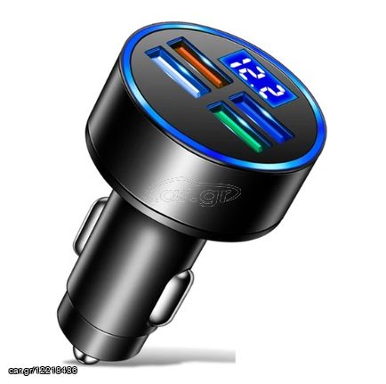 Φορτιστής Fast Charge με 4 USB και βολτόμετρο 12-24V Κωδικός ST332....Sound☆Street.....