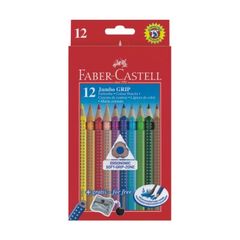 Faber-Castell Ξυλομπογιές Jumbo Grip Σετ 12 Τεμαχίων με Ξύστρα