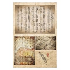 Χαρτί decoupage "Music notes" 32x48εκ. 5τεμ.