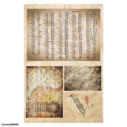 Χαρτί decoupage "Music notes" 32x48εκ. 5τεμ.