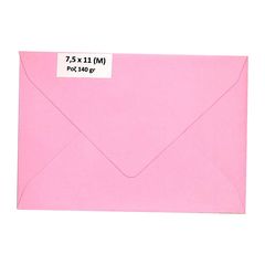 Φάκελα V Προσκλητηρίων Γάμου - Βάπτισης Χρωματιστά 7,5 X 11cm Οπαλίνα Ροζ