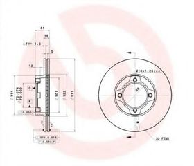 VW Golf (2003-2009) | Δισκόπλακες (σετ εμπρός) | BRECO | BS 8447