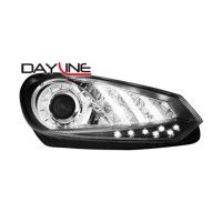Φανάρια DECTANE Dayline Vw Golf VΙ 08+ (ΜΑΥΡΟ) Λάμπες H7, Φλας με LED, 