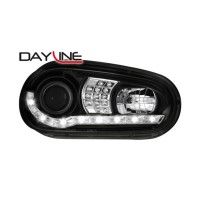 Φανάρια DECTANE Dayline VW Golf IV 97-04 (Μαύρο) Λάμπες H1, Φλας με LED