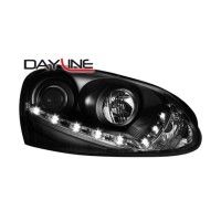 Φανάρια DECTANE Dayline VW Golf V 03-09 / Jetta 05+ (Μαύρο) Λάμπες H1, Φλας