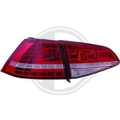 VW GOLF VII (7)ΦΑΝΑΡΙΑ ΠΙΣΩ LED  KOKKINA-ΦΥΜΕ/RED -TINTED