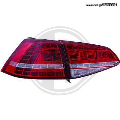 VW GOLF VII (7)ΦΑΝΑΡΙΑ ΠΙΣΩ LED  KOKKINA-ΦΥΜΕ/RED -TINTED