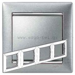 ΠΛΑΙΣΙΟ 4 ΘΕΣΕΩΝ ΟΡΙΖΟΝΤΙΟ & ΚΑΘΕΤΟ VALENA BRUSHED ALU/SILVER (BRUSHED ΑΛΟΥΜΙΝΙΟ/ΑΣΗΜΙ)